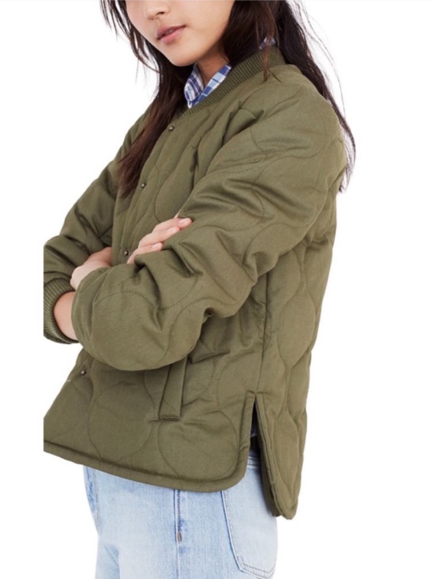 Madewell Quilted Olive Green Jacket
